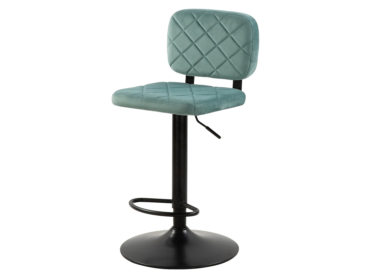 Set de 2 sillas de bar ajustables 60/81 cm en terciopelo verde agua - Viktor