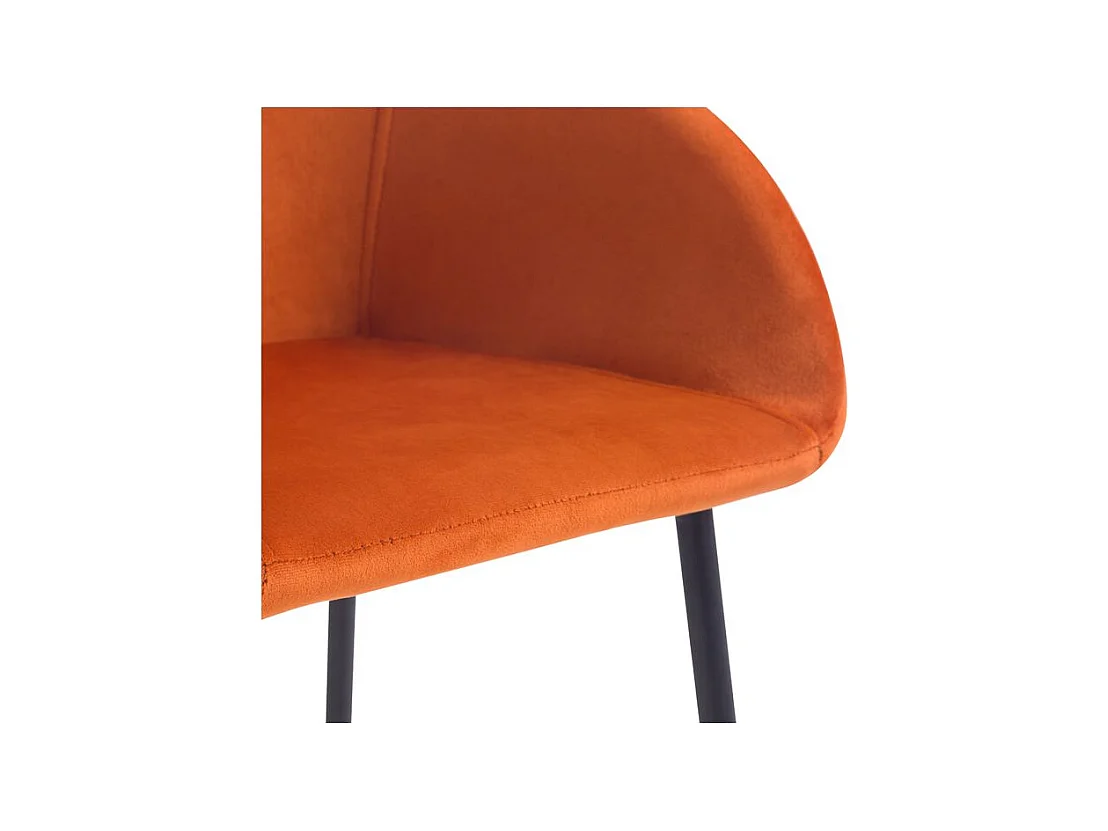 Lot de 2 chaises de bar 75 cm en velours orange - Marquise