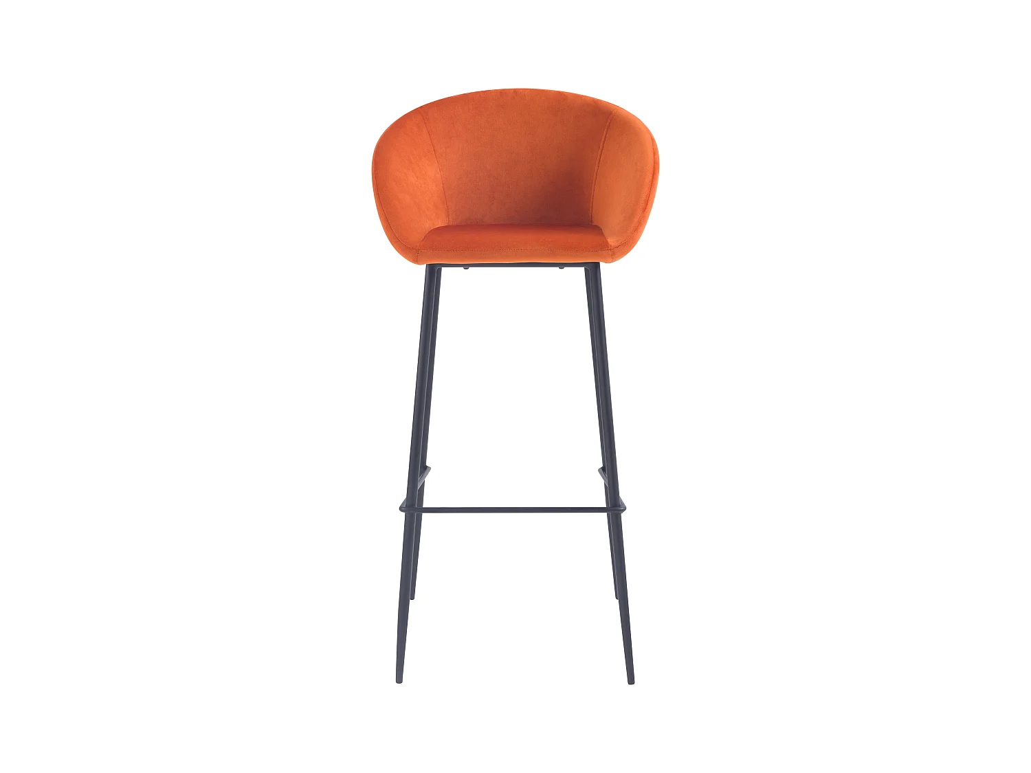 Lot de 2 chaises de bar 75 cm en velours orange - Marquise