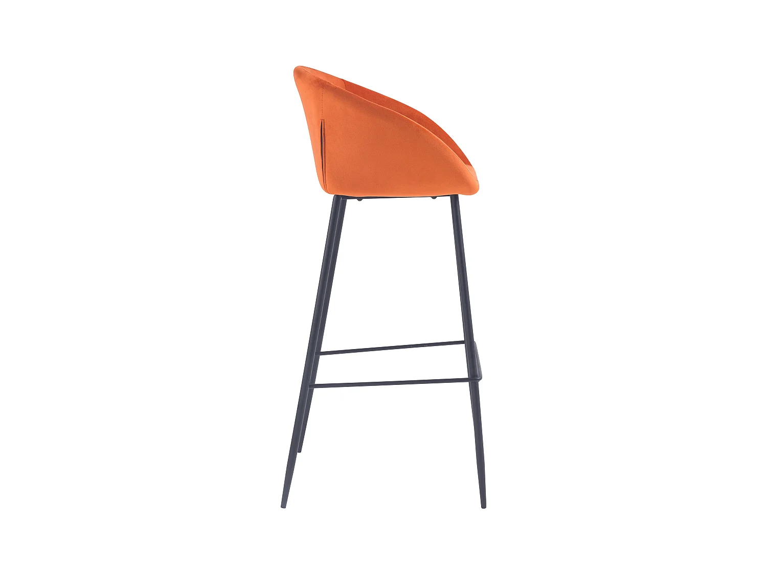 Lot de 2 chaises de bar 75 cm en velours orange - Marquise