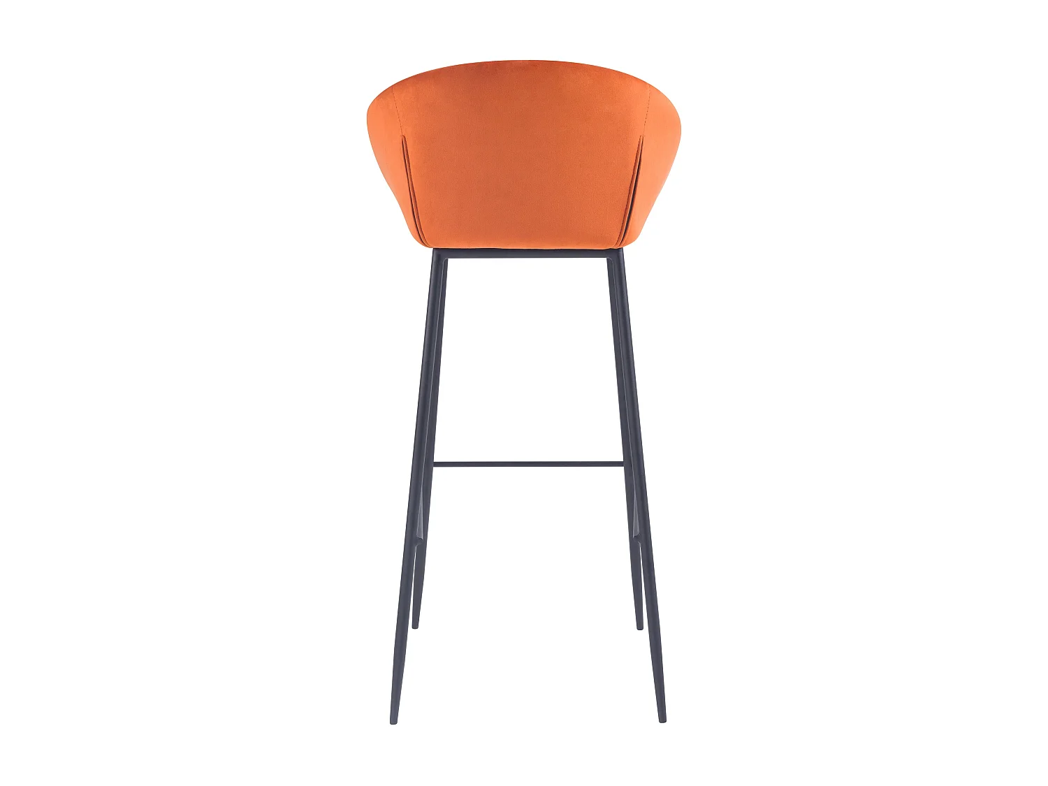 Lot de 2 chaises de bar 75 cm en velours orange - Marquise