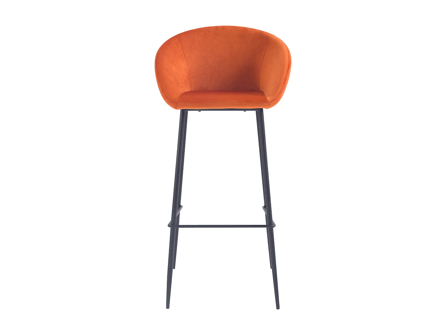 Lot de 2 chaises de bar 75 cm en velours orange - Marquise