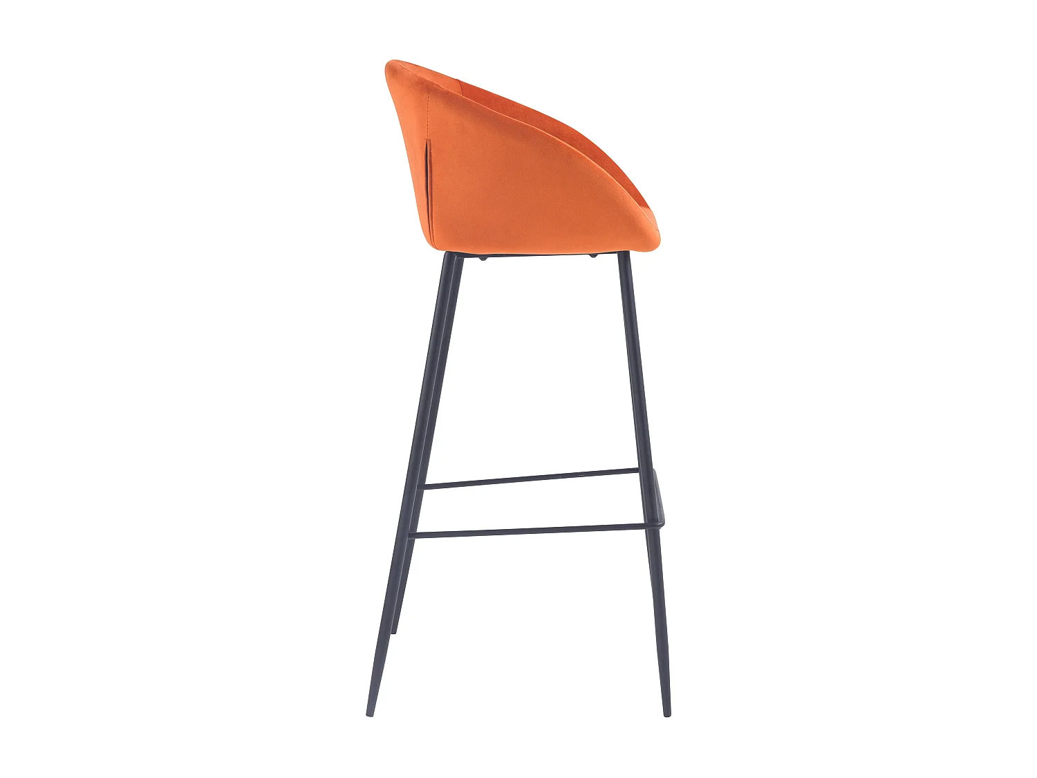 Lot de 2 chaises de bar 75 cm en velours orange - Marquise