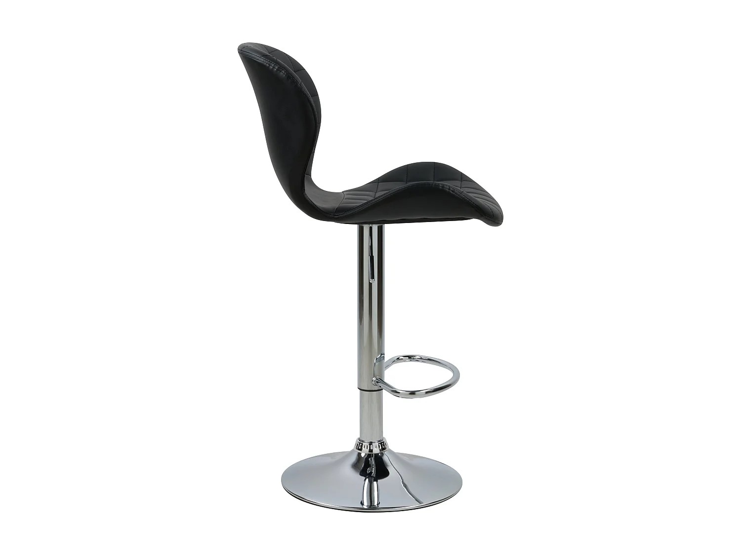 Lot de 2 chaises de bar réglables 53/74 cm en cuir synthétique noir - Mazzia