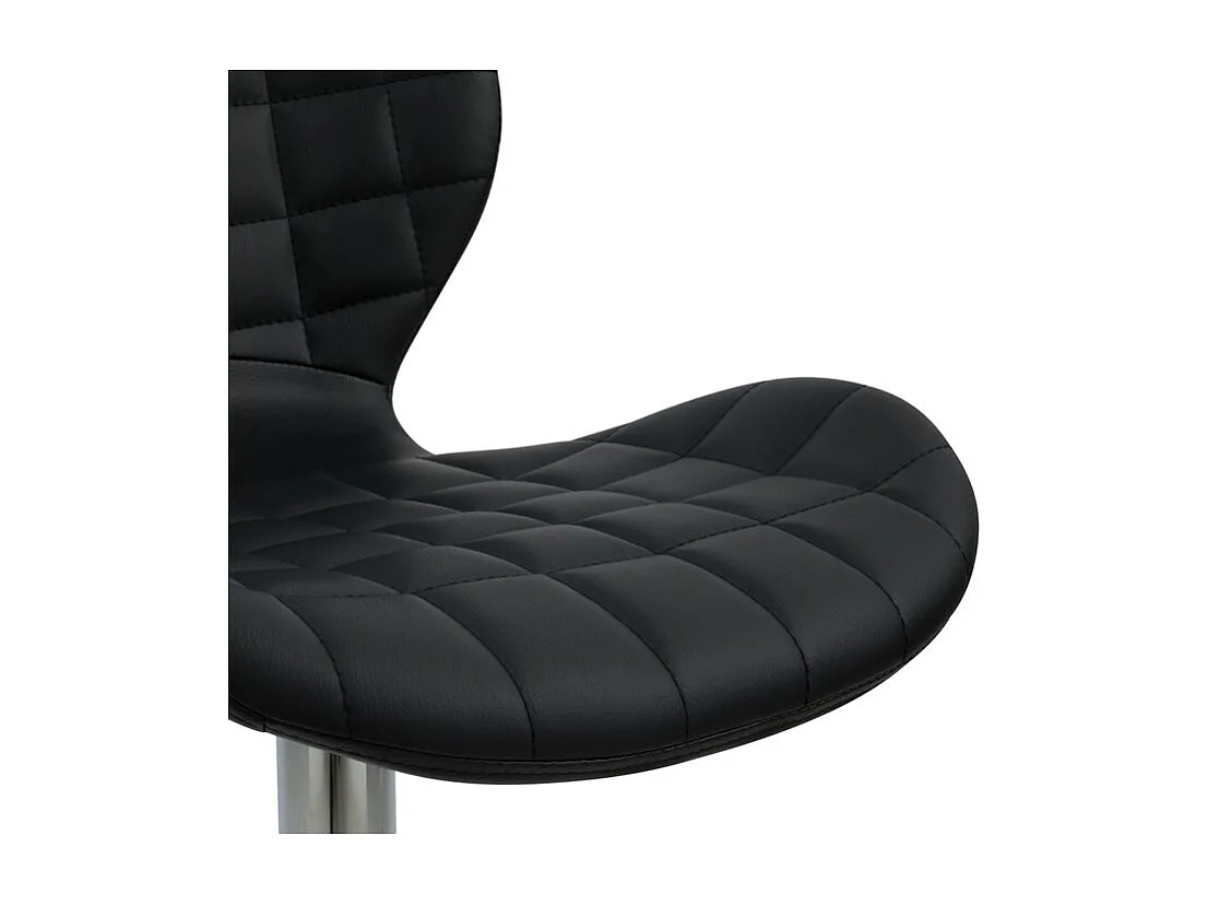 Set di 2 sedie da bar regolabili 53/74 cm in pelle sintetica nera - Mazzia