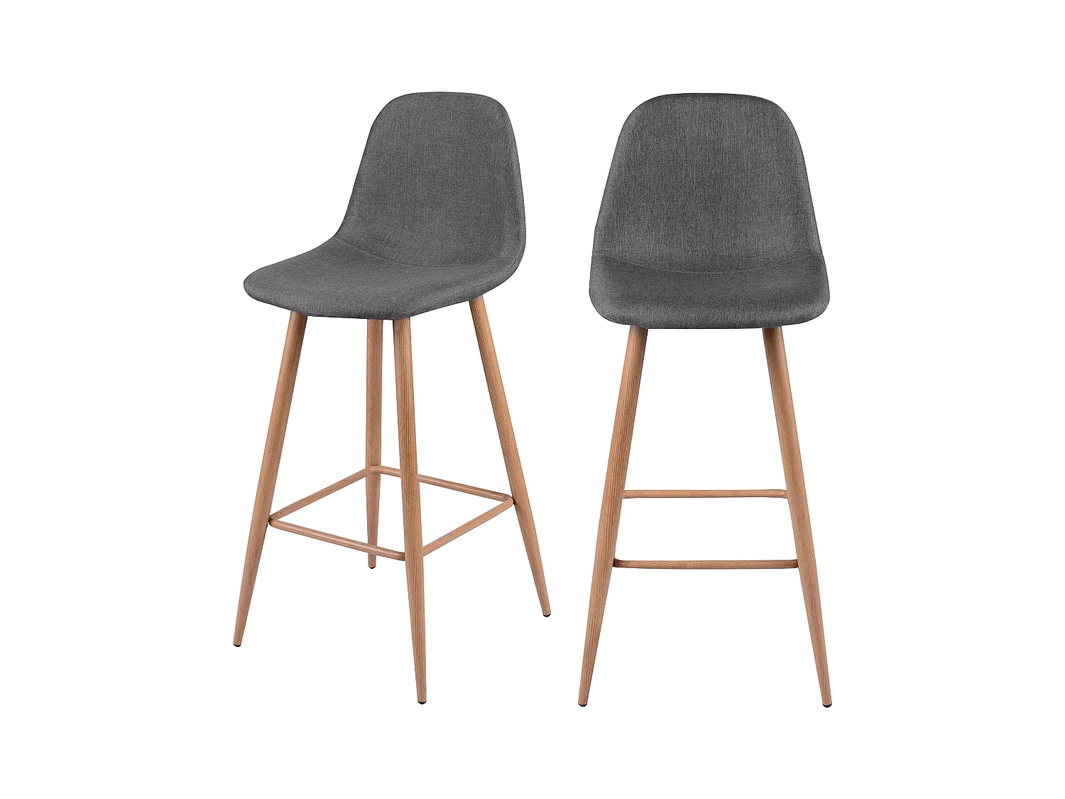 Set di 2 sedie da bar 72,5 cm in tessuto grigio - Fredrik