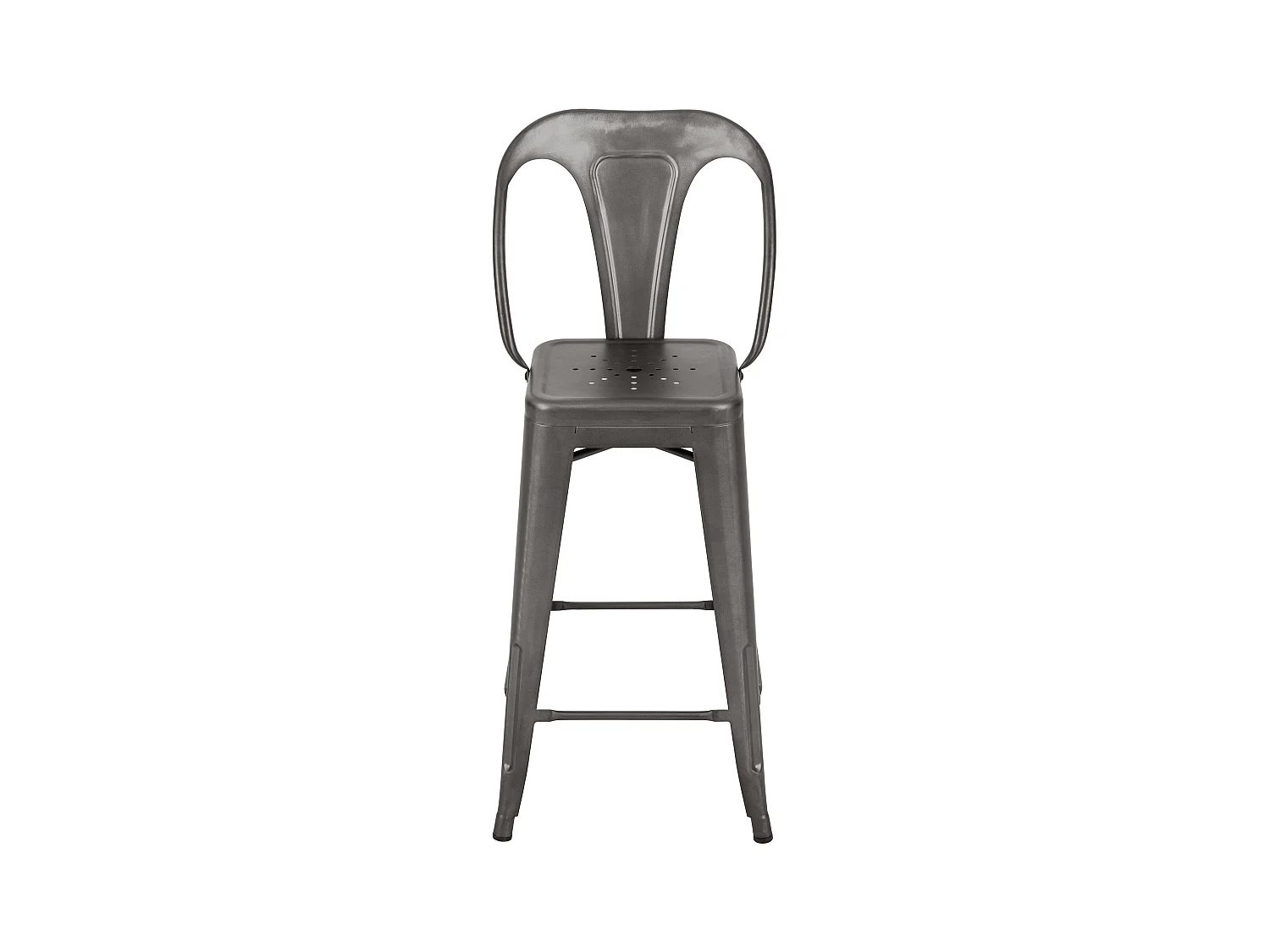 Set de 2 taburetes para isla de cocina en metal gris acero 67 cm - Indus