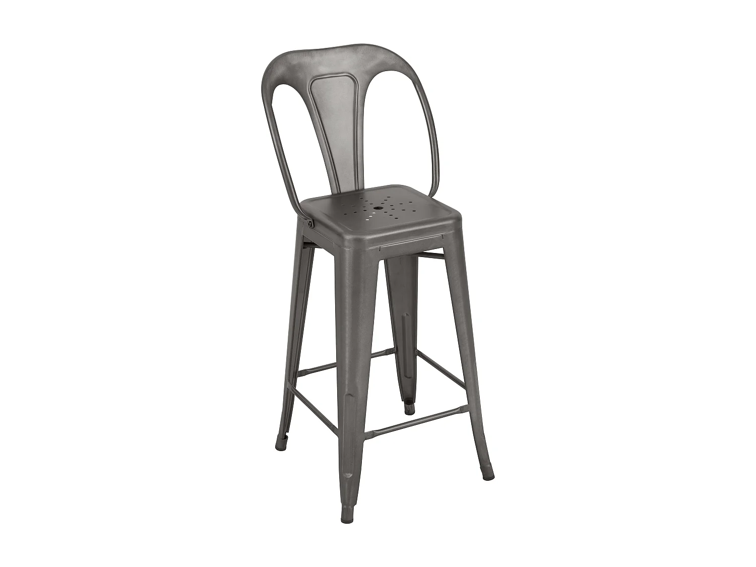 Set de 2 taburetes para isla de cocina en metal gris acero 67 cm - Indus
