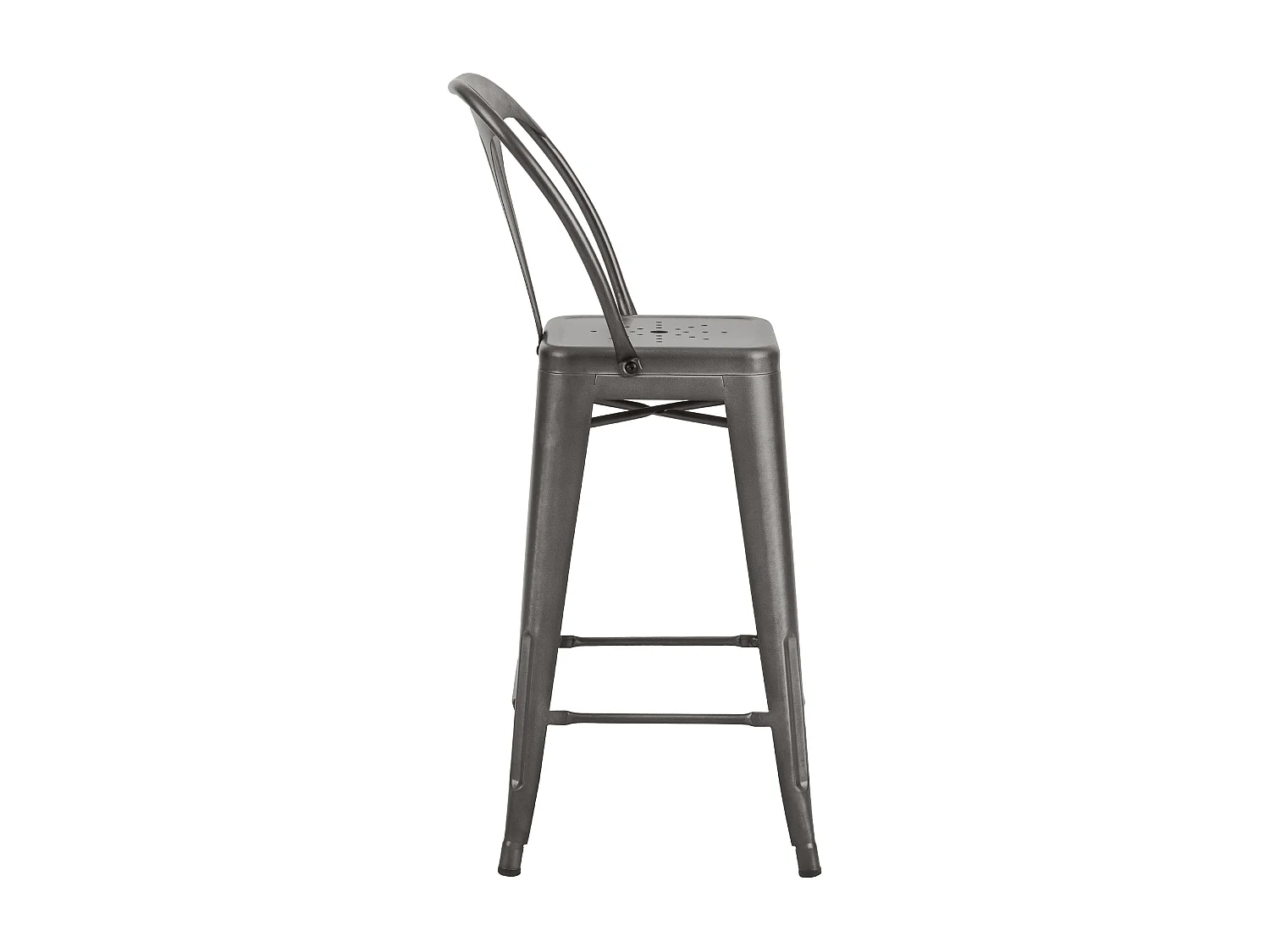 Set de 2 taburetes para isla de cocina en metal gris acero 67 cm - Indus