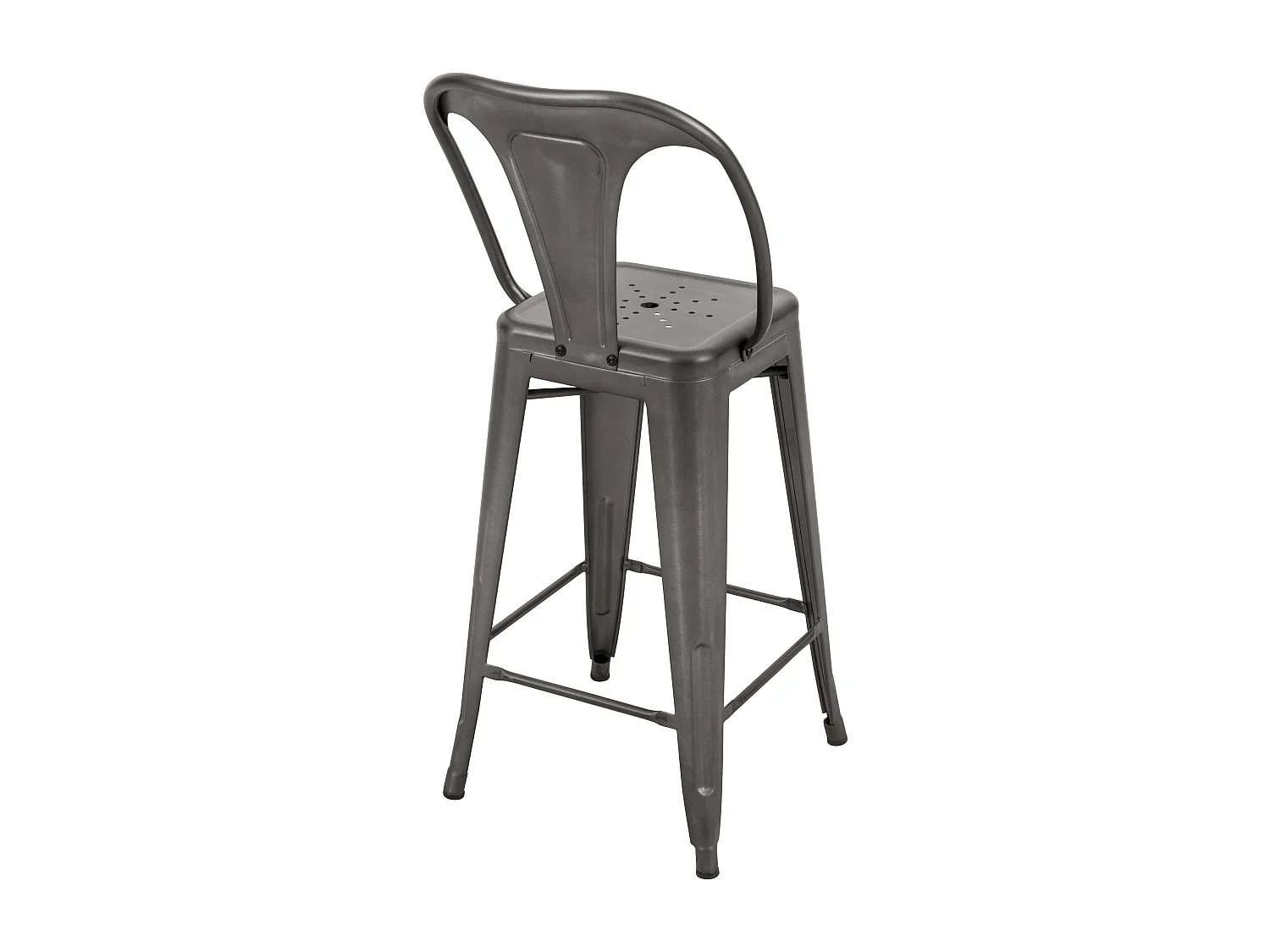Set de 2 taburetes para isla de cocina en metal gris acero 67 cm - Indus