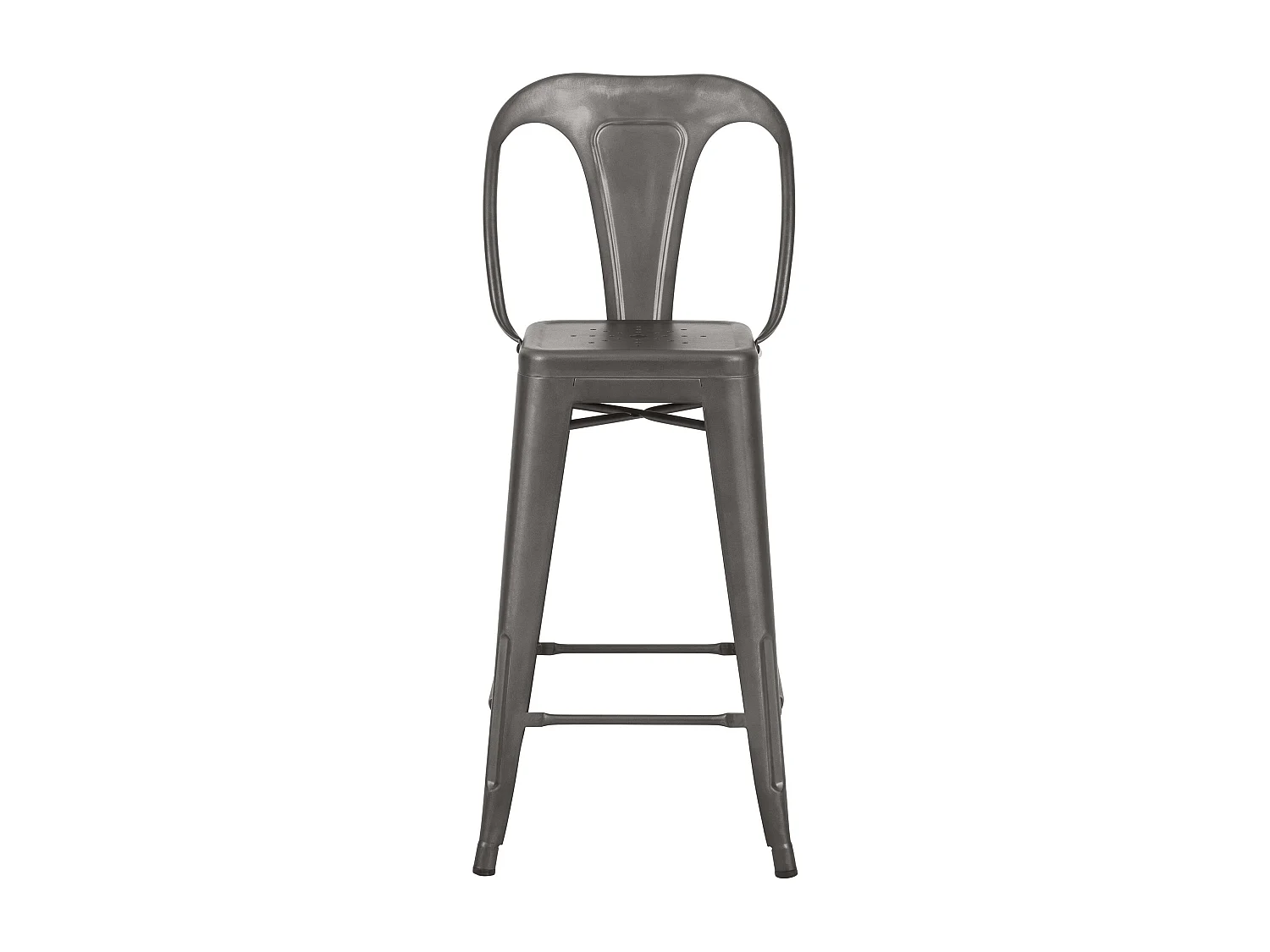 Set de 2 taburetes para isla de cocina en metal gris acero 67 cm - Indus