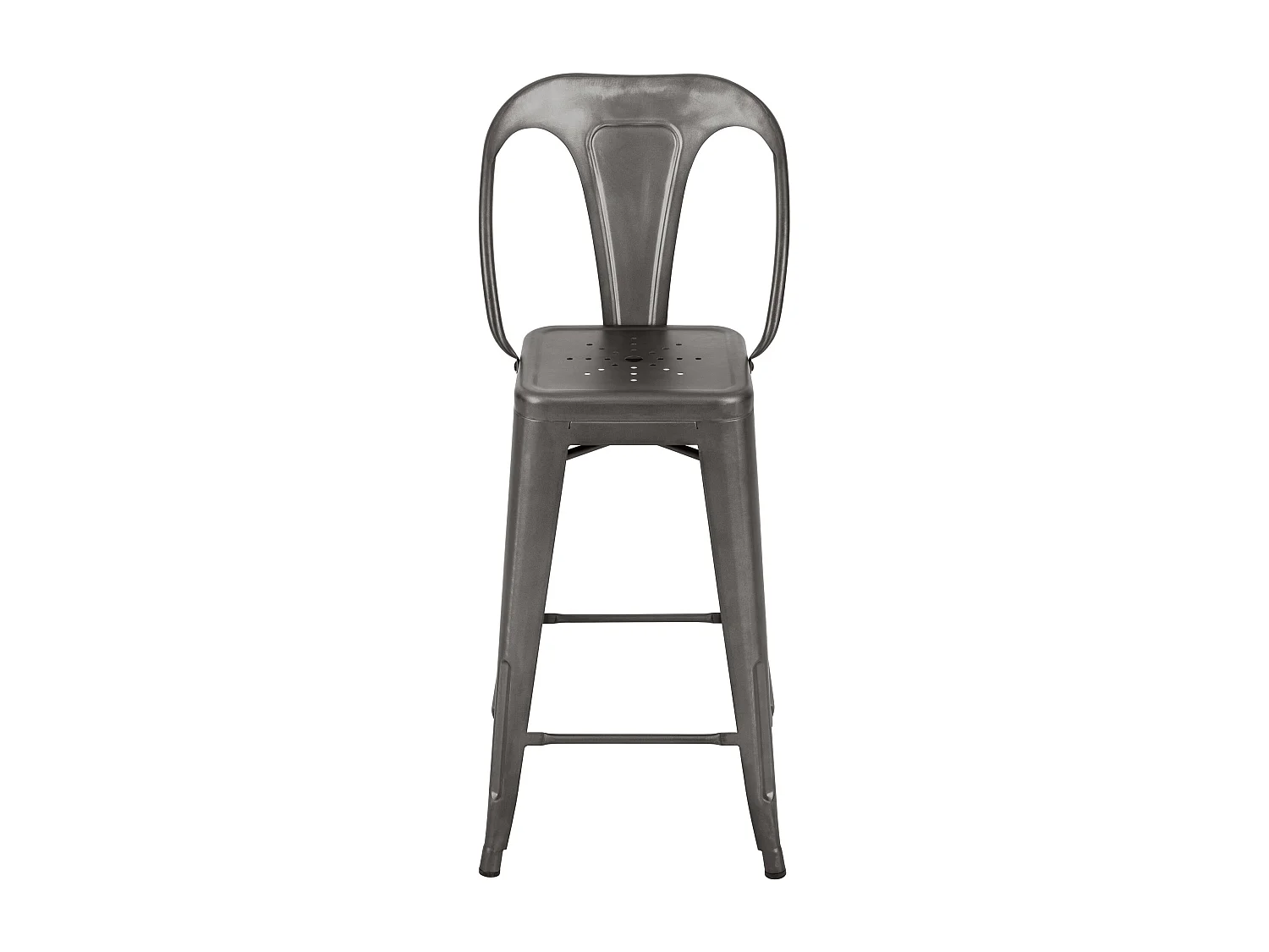 Set de 2 taburetes para isla de cocina en metal gris acero 67 cm - Indus