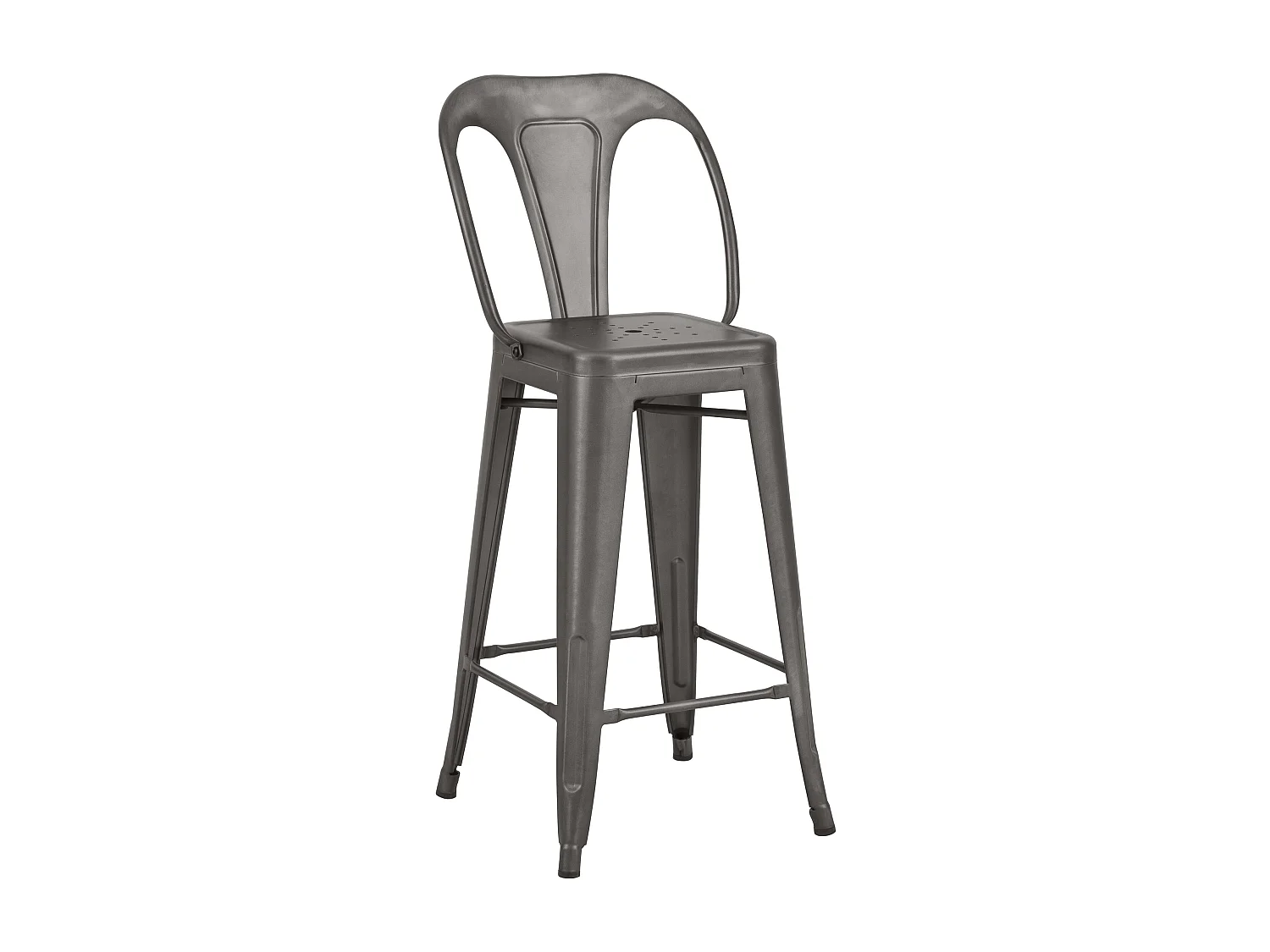 Set de 2 taburetes para isla de cocina en metal gris acero 67 cm - Indus