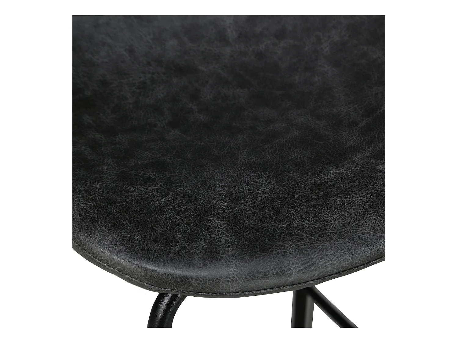 Set di 2 sedie per isola centrale in pelle sintetica grigio/nero 65cm - Henrik