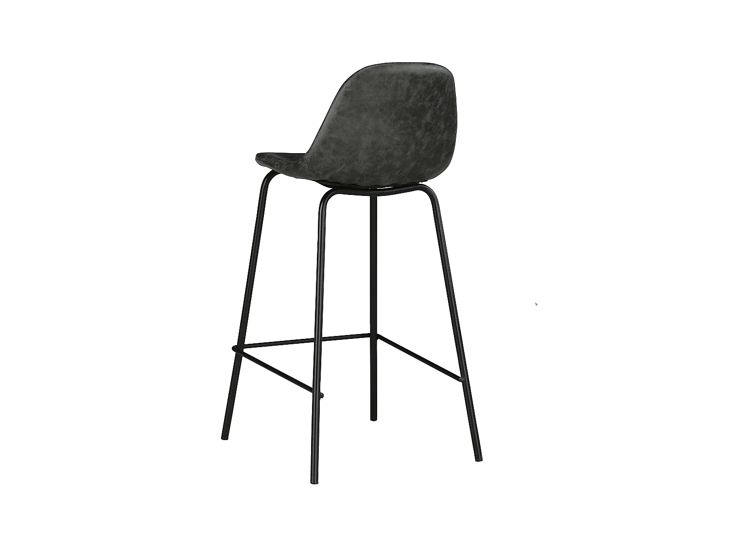 Lot de 2 chaises pour îlot central 65 cm en cuir synthétique gris - Henrik