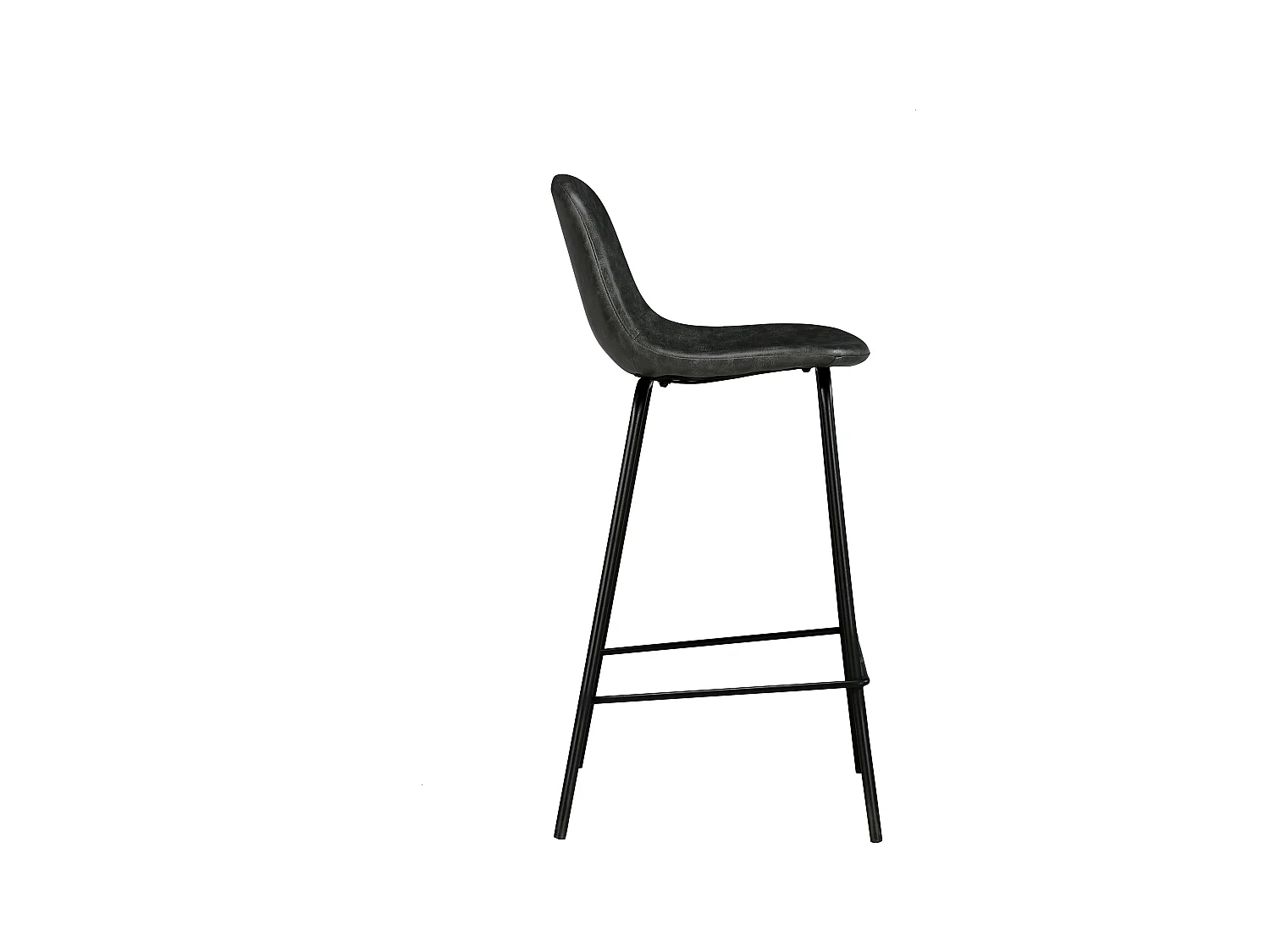 Lot de 2 chaises pour îlot central 65 cm en cuir synthétique gris - Henrik