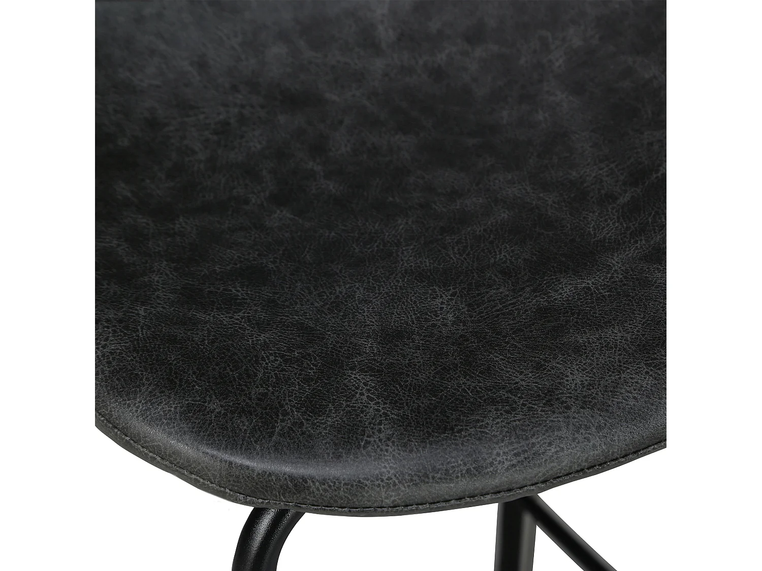 Lot de 2 chaises pour îlot central 65 cm en cuir synthétique gris - Henrik