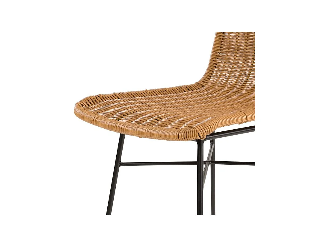 Set di 2 sedie per isola centrale in resina intrecciata marrone 63 cm - Mandya