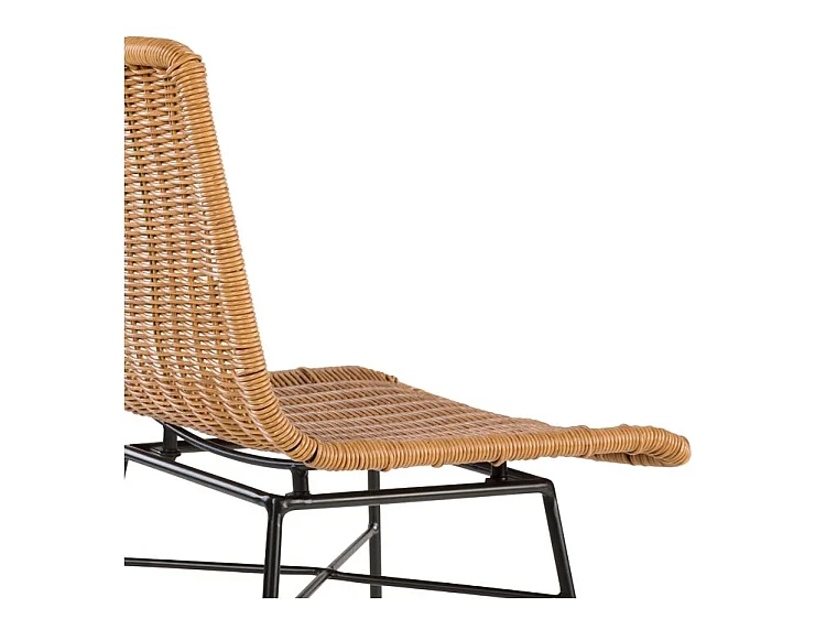 Lot de 2 chaises de bar mi-hauteur 63 cm en résine tressée marron - Mandya