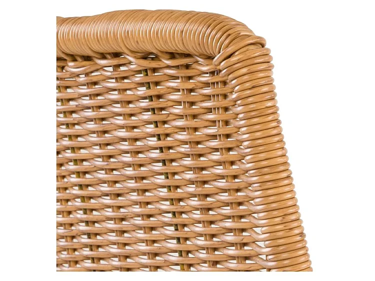 Lot de 2 chaises de bar mi-hauteur 63 cm en résine tressée marron - Mandya