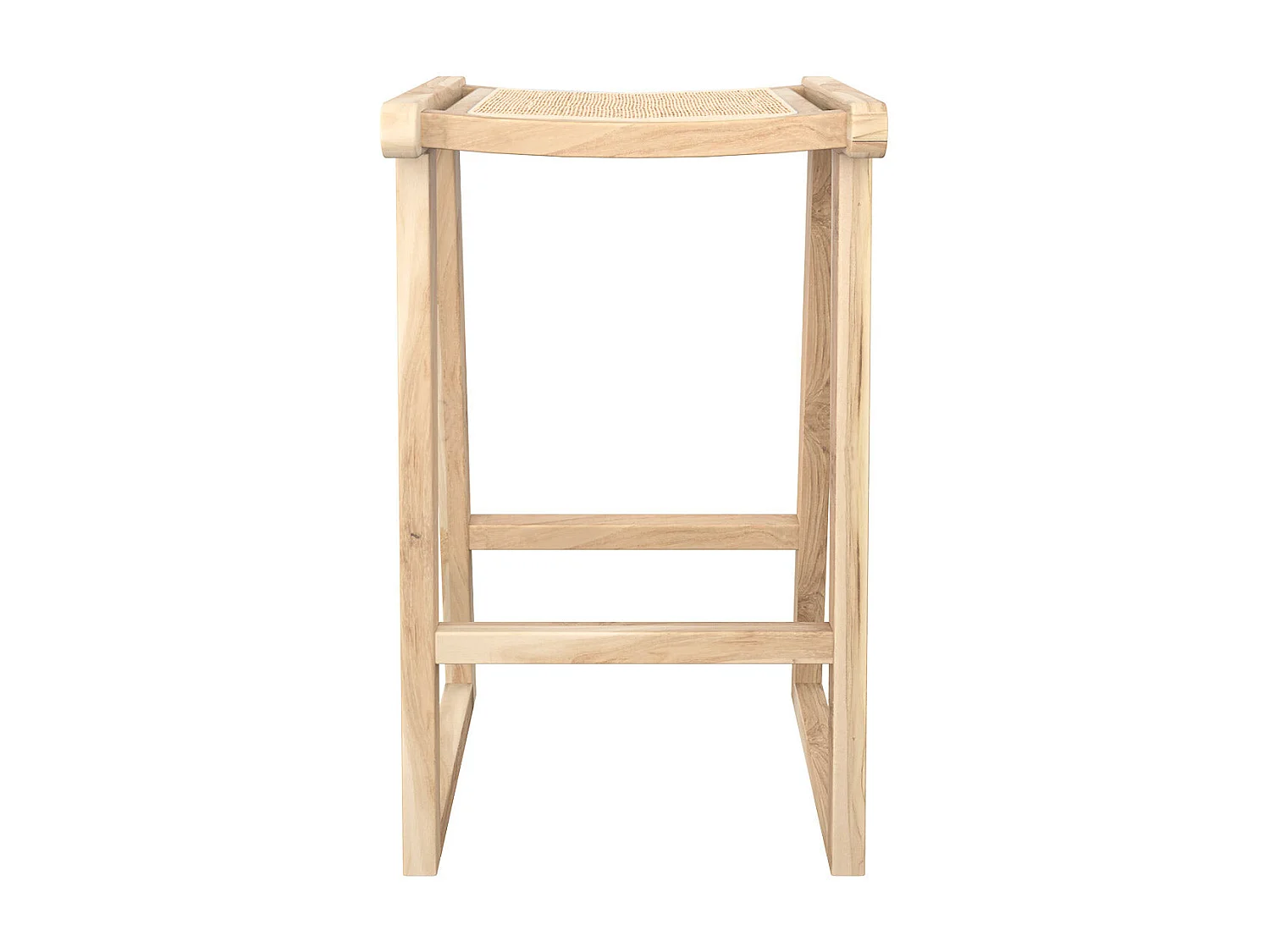 Taburetes para isla de cocina de teca y ratán natural 66 cm - Haida