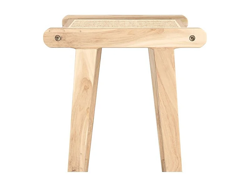 Tabouret pour îlot central 66 cm en teck et rotin naturel - Haida