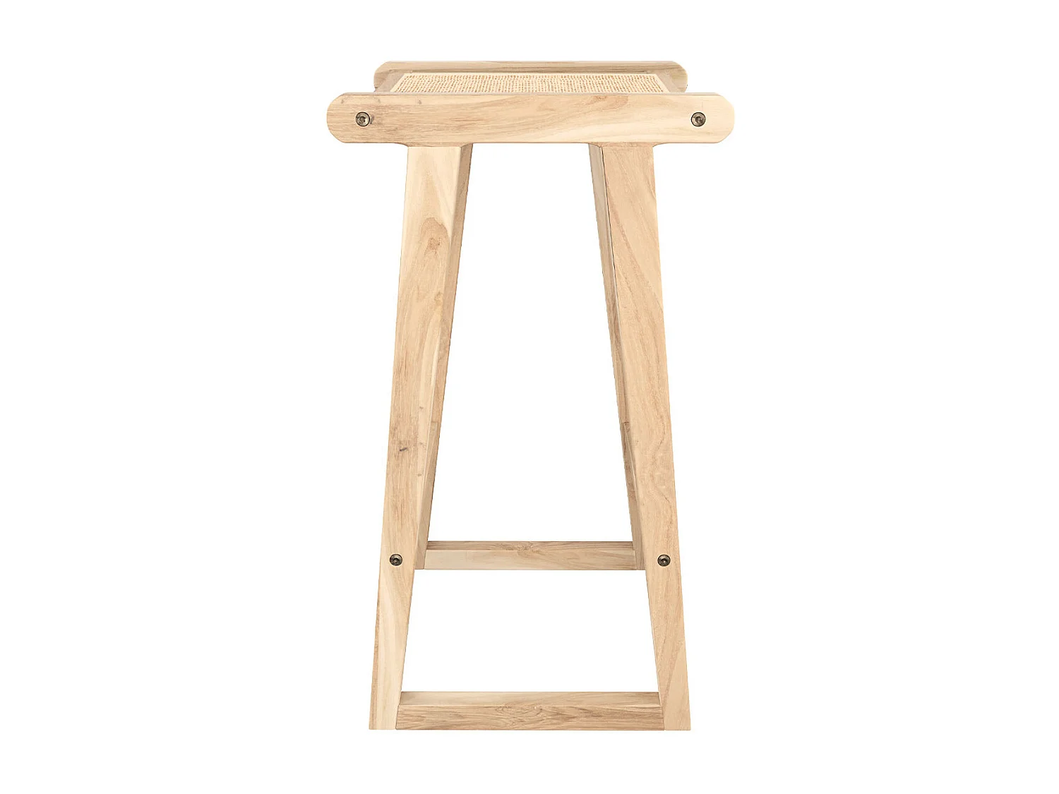 Tabouret pour îlot central 66 cm en teck et rotin naturel - Haida