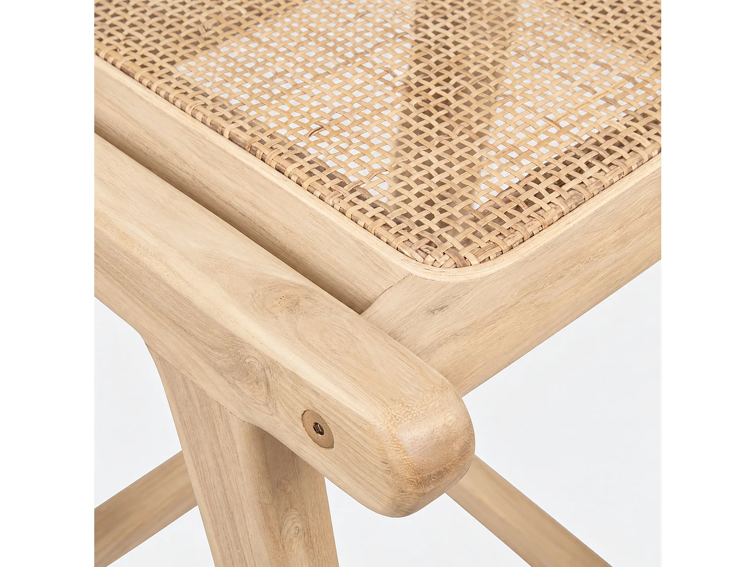 Sgabello per isola centrale 66 cm in teak e rattan naturale - Haida