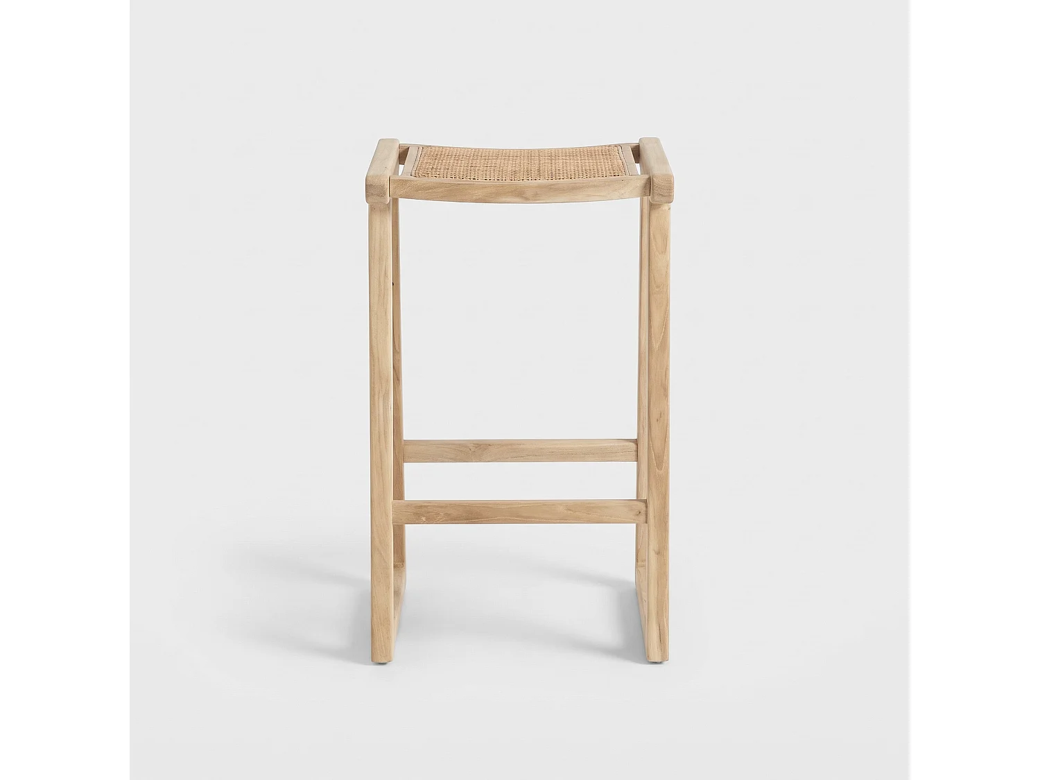 Sgabello per isola centrale 66 cm in teak e rattan naturale - Haida