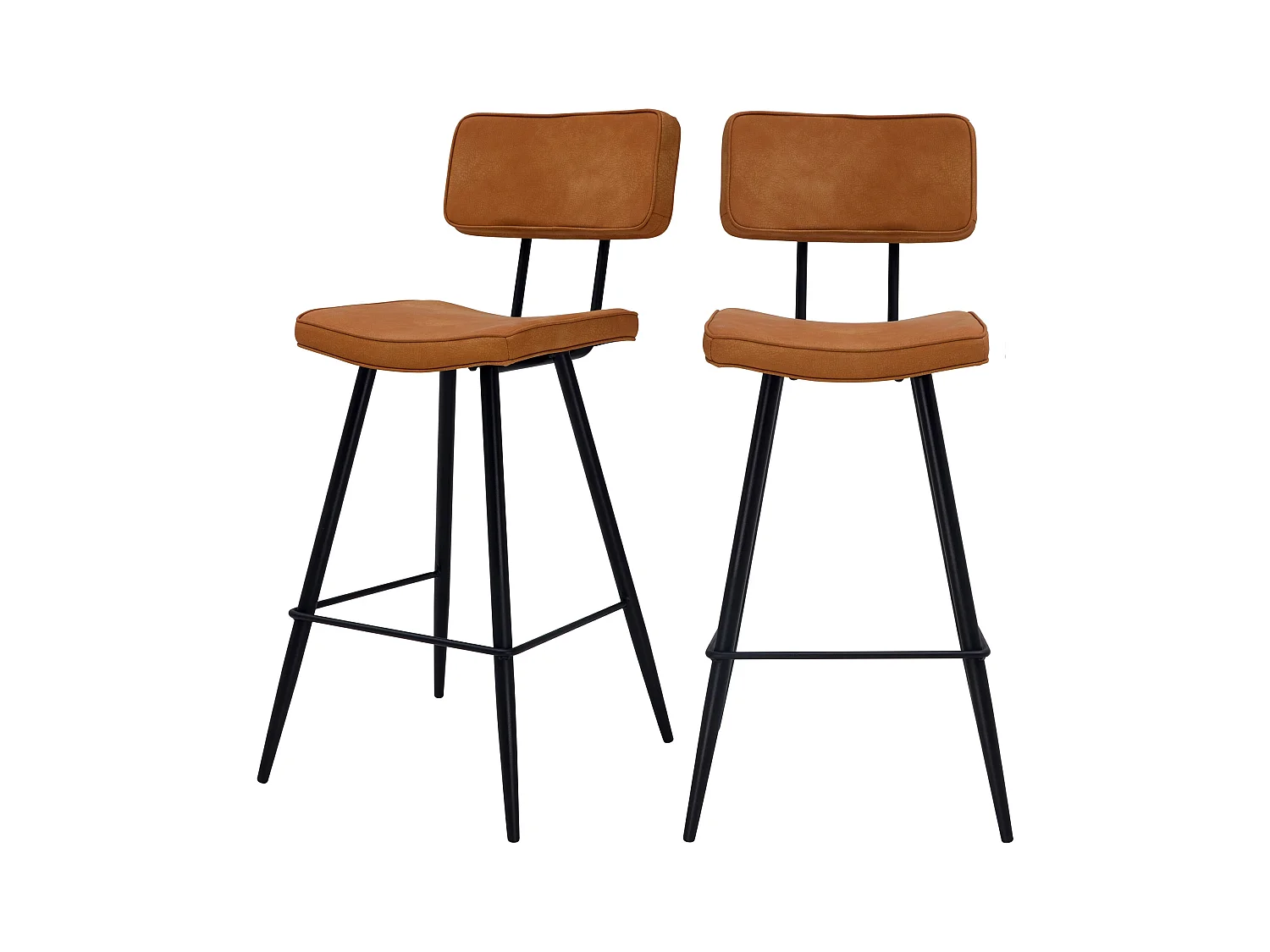 Set di 2 sedie per isola centrale in pelle sintetica cammello 66 cm - Texas