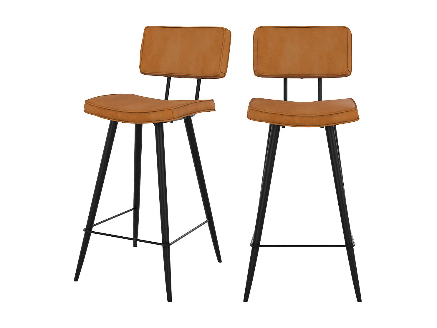 Set de 2 taburetes para isla de cocina de sintético camello 66 cm - Texas