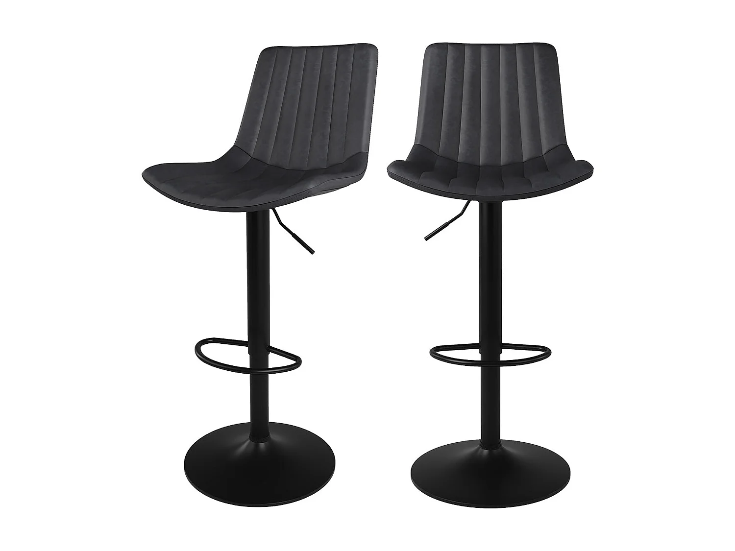 Set di 2 sgabelli da bar regolabili 62,5/83 cm grigio scuro - Killi