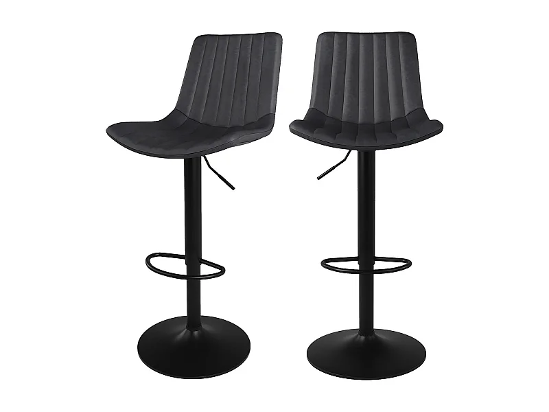 Set di 2 sedie da bar regolabili 62,5/83 cm grigio scuro - Killi
