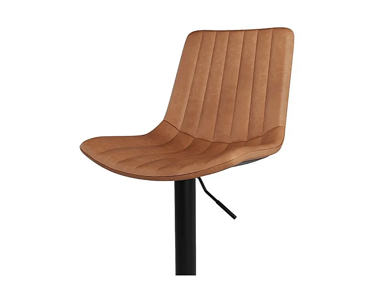 Set di 2 sgabelli da bar regolabili 62,5/83 cm cammello in ecopelle - Killi