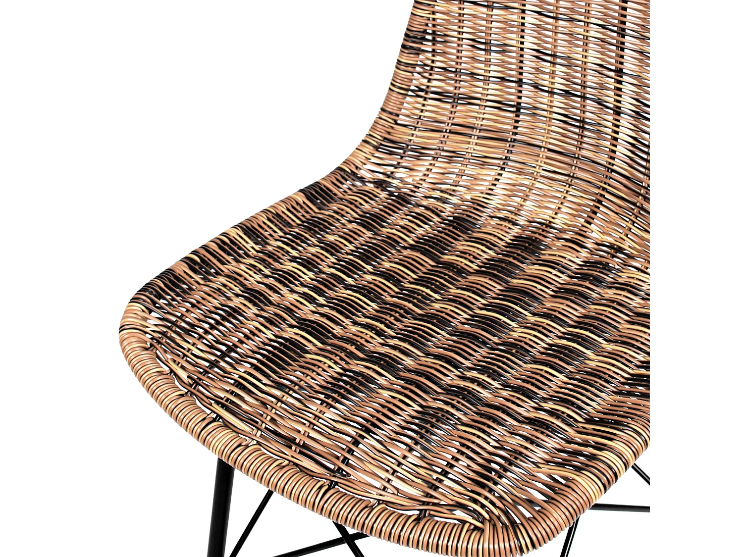 Lot de 2 chaises de bar de jardin 63 cm en résine tressée marron - Tiptur