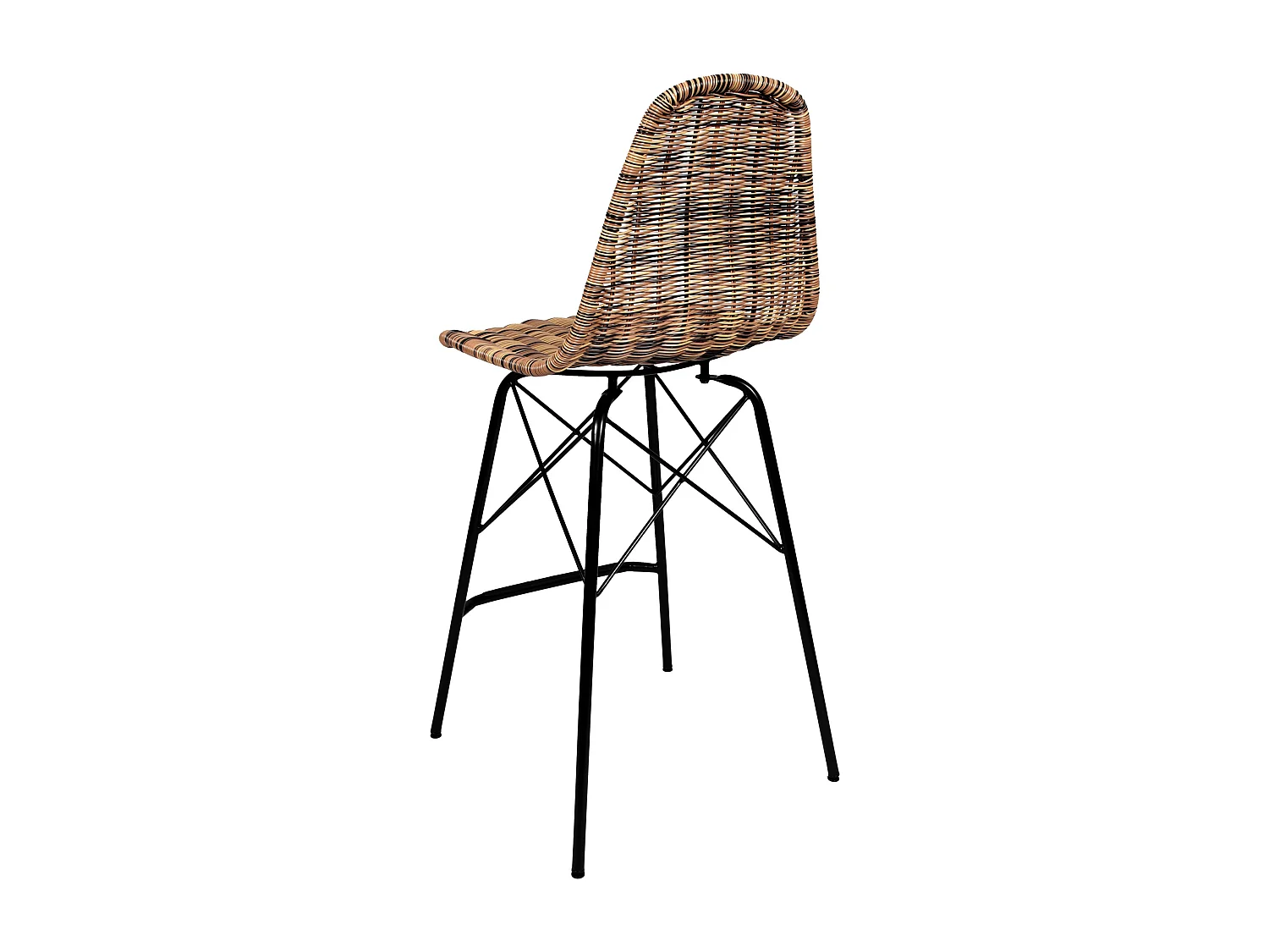 Lot de 2 chaises de bar de jardin 63 cm en résine tressée marron - Tiptur