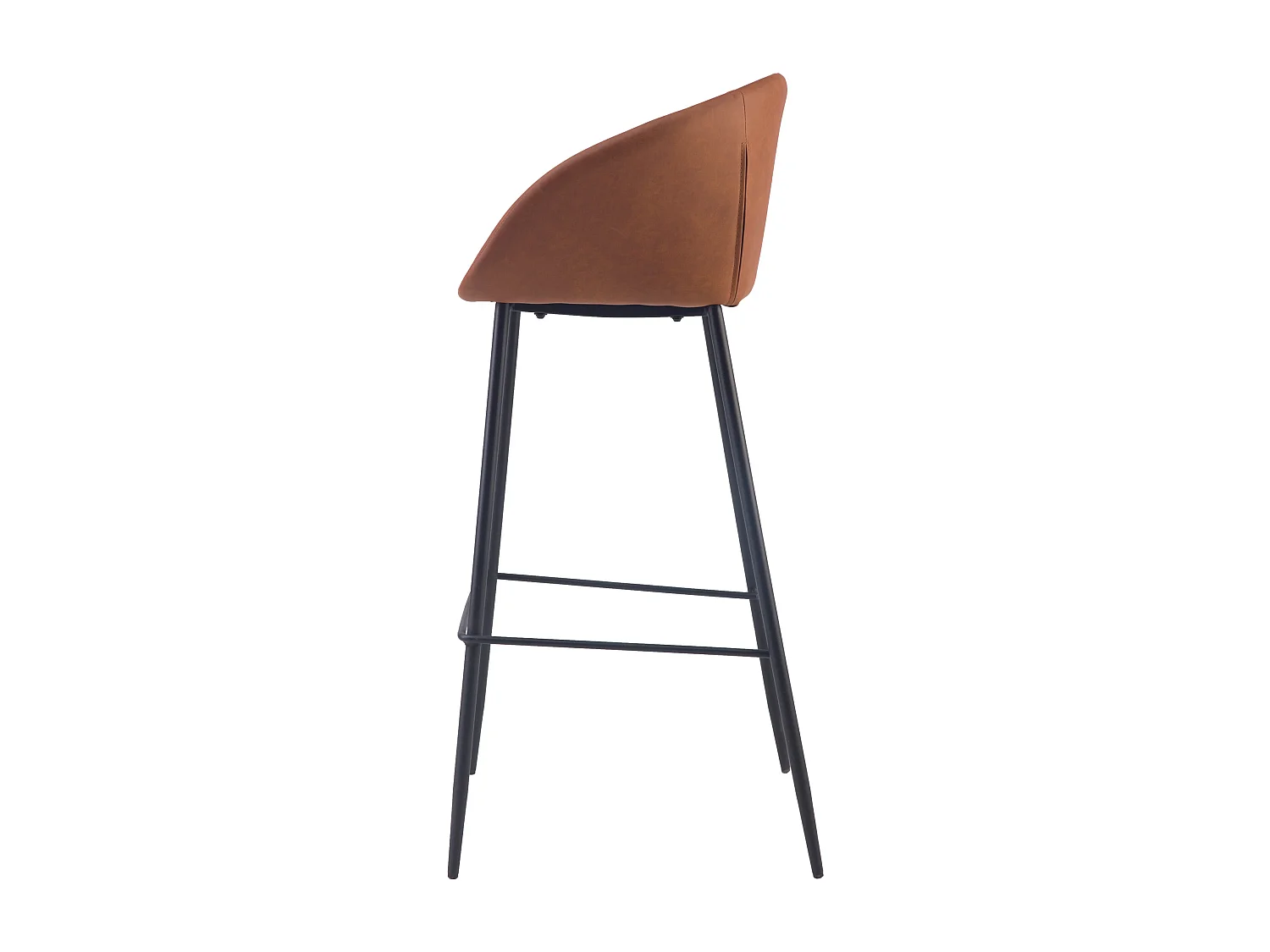 Lot de 2 chaises de bar 75 cm en cuir synthétique marron - Kalba