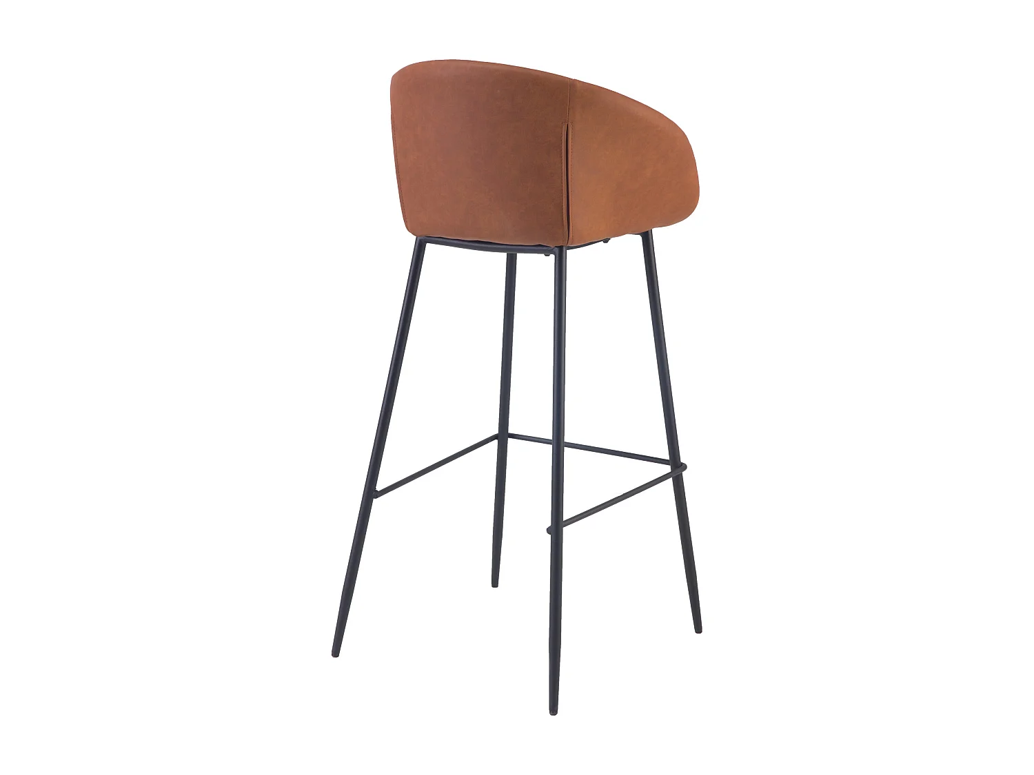 Lot de 2 chaises de bar 75 cm en cuir synthétique marron - Kalba