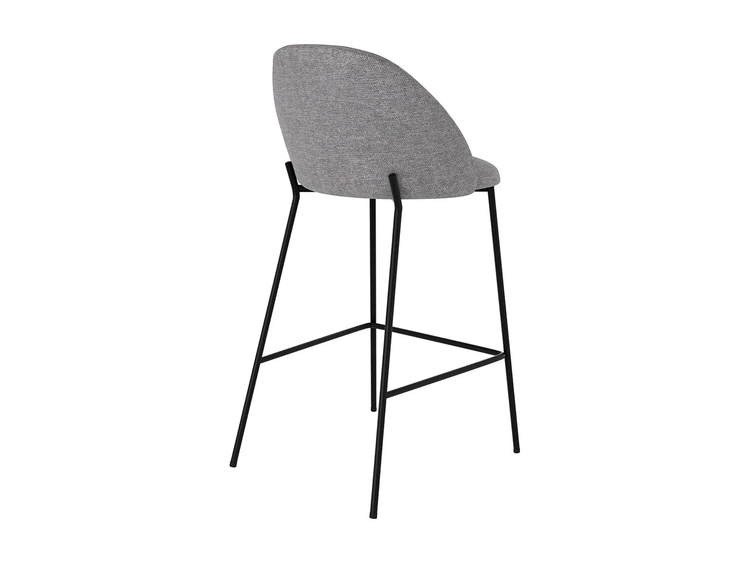 Set de 2 sillas para isla de cocina en tela moteada gris oscuro 66 cm - Karl