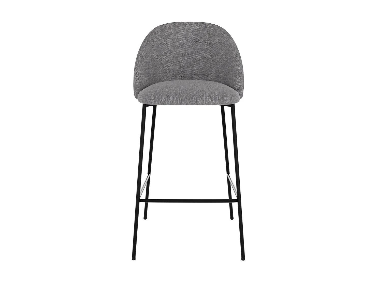 Lot de 2 chaises pour îlot central 66 cm en tissu chiné gris foncé - Karl