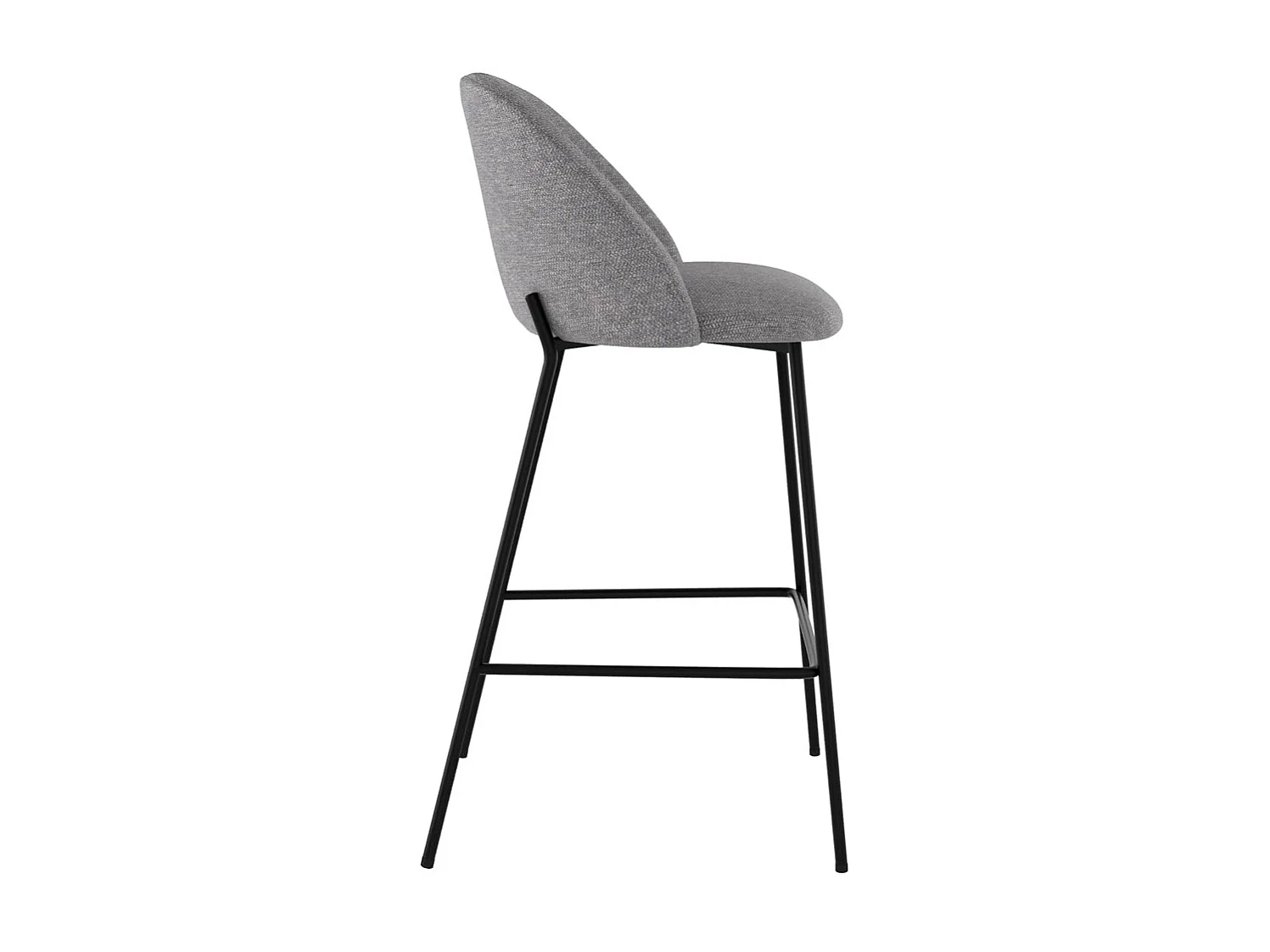 Lot de 2 chaises pour îlot central 66 cm en tissu chiné gris foncé - Karl