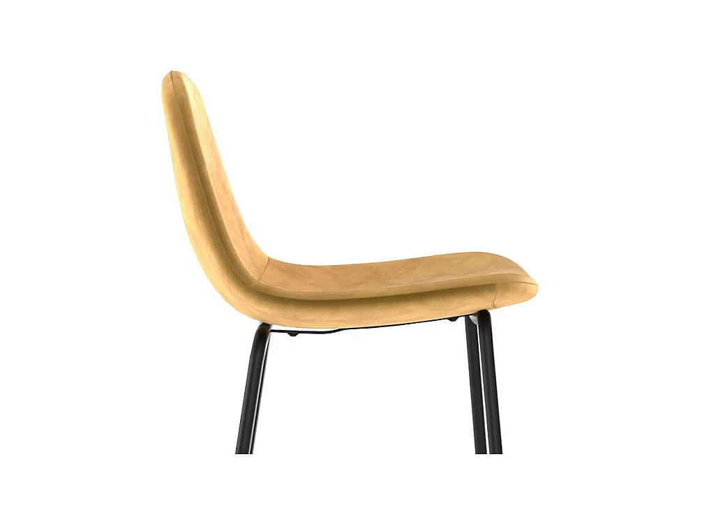 Set di 2 sedie da bar in velluto giallo 75 cm - Henrik