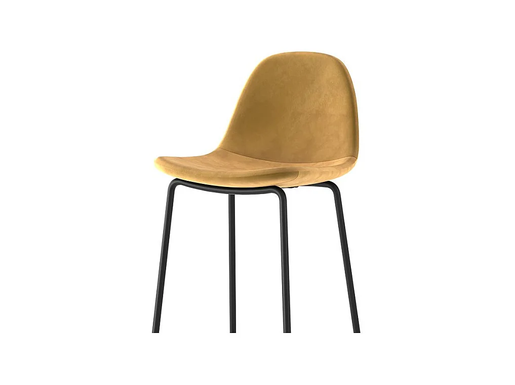 Set di 2 sedie da bar in velluto giallo 75 cm - Henrik
