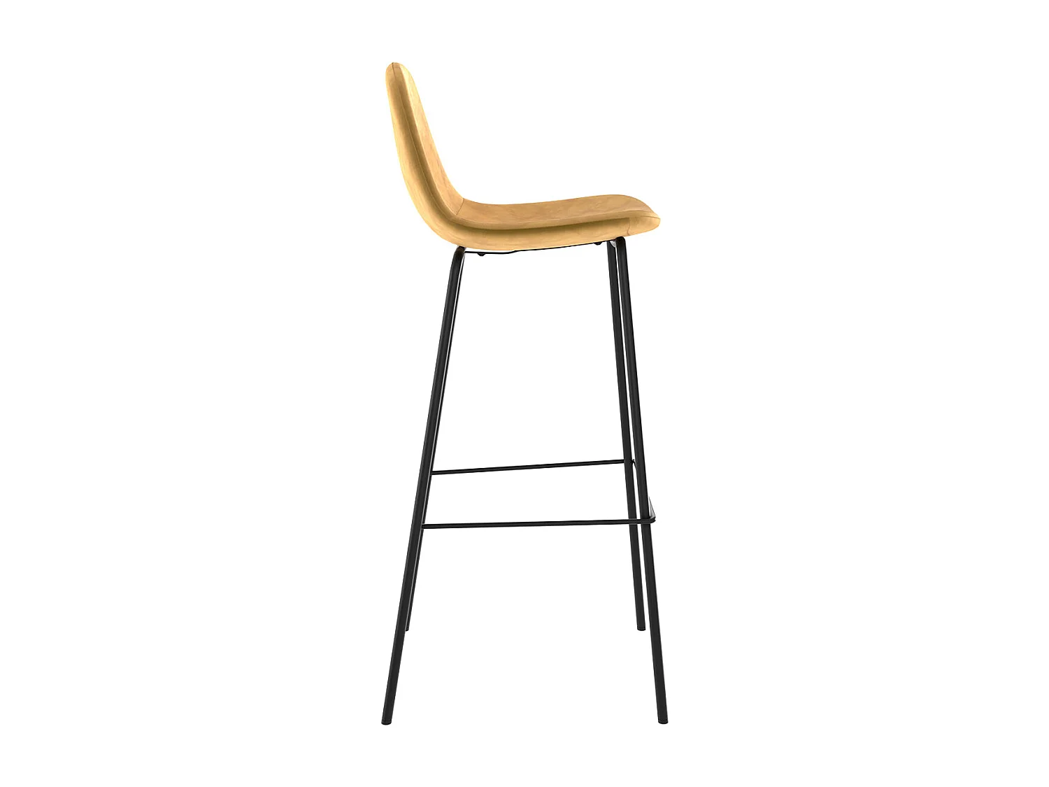 Lot de 2 chaises de bar en velours jaune 75 cm - Henrik