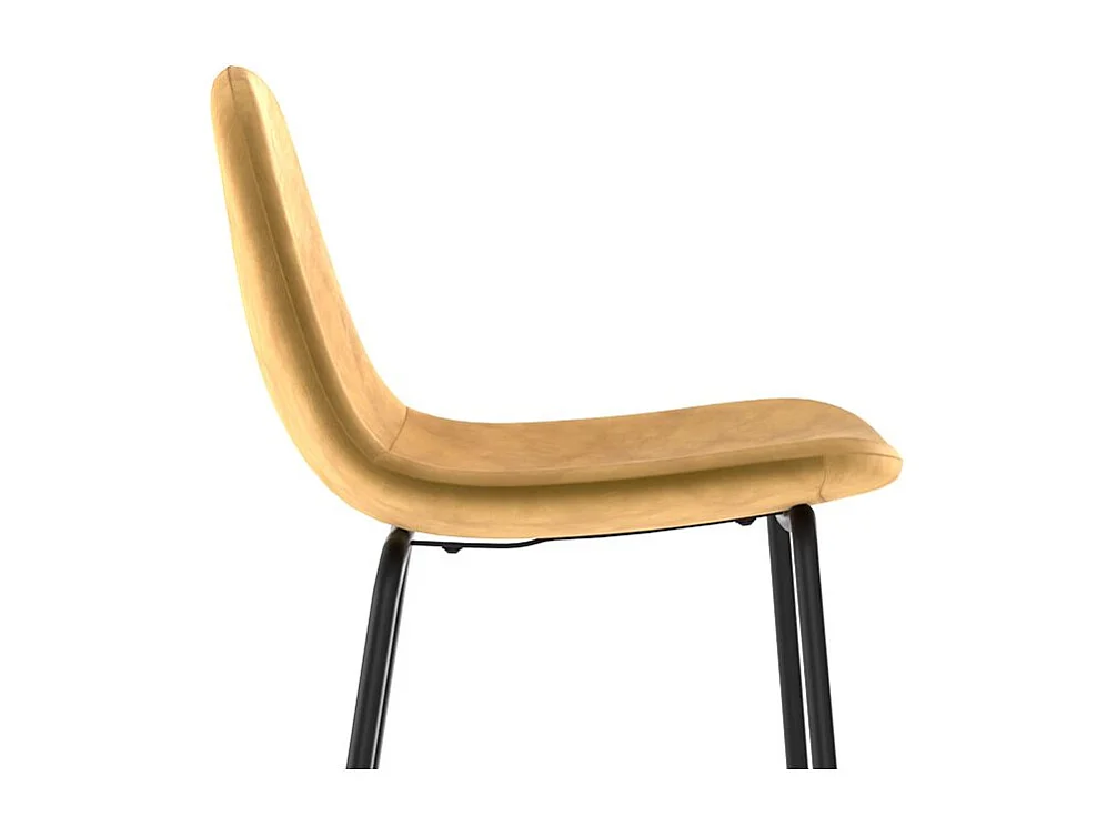 Set di 2 sgabelli da bar in velluto giallo 75 cm - Henrik