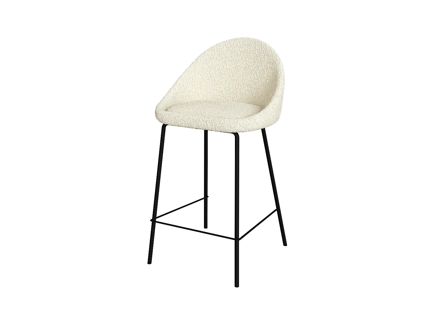 Set di 2 sedie per isola centrale bianche effetto bouclé 65 cm - Misty