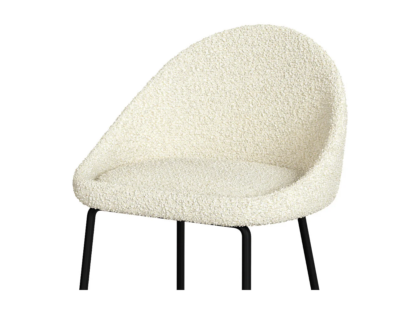 Set de 2 sillas para isla de cocina blancas efecto lana 65 cm - Misty