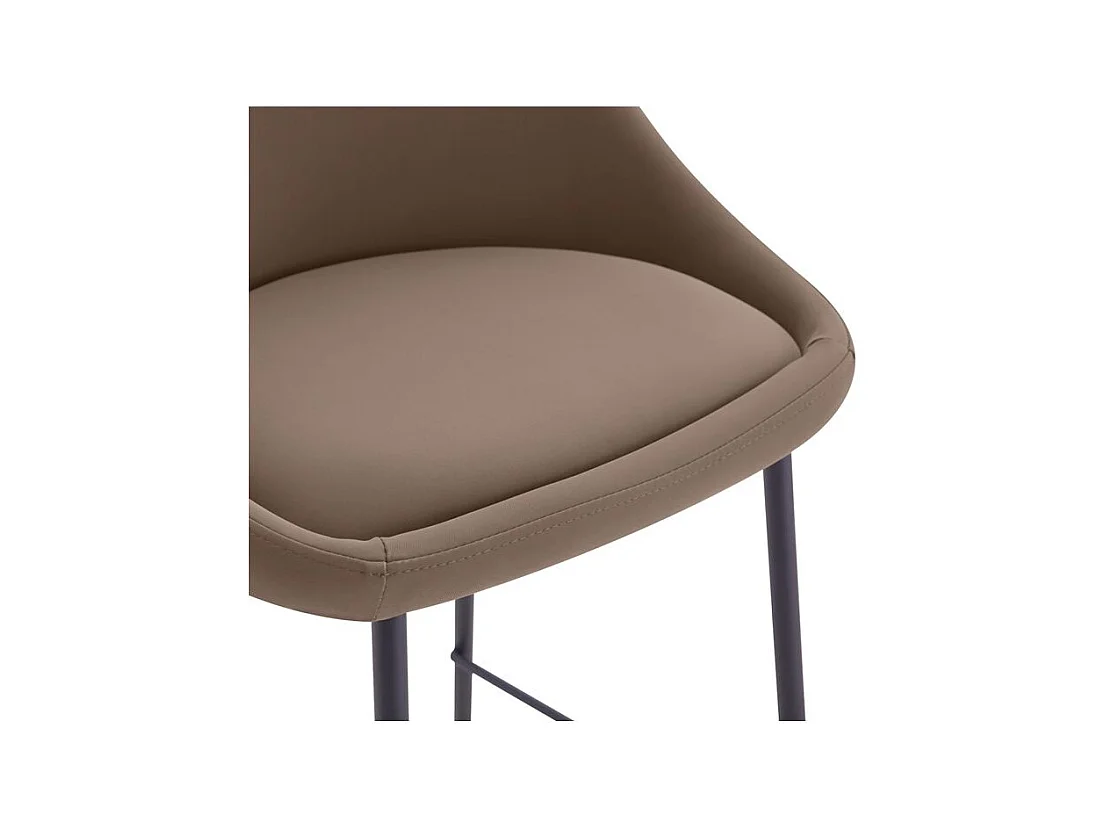 Set di 2 sedie per isola centrale in pelle sintetica marrone 65 cm - Misty