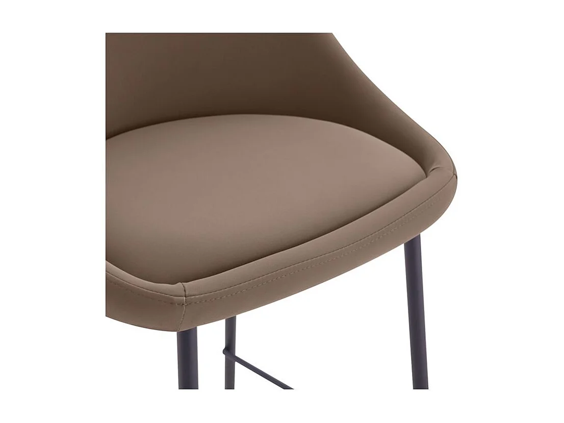 Lot de 2 chaises pour îlot central 65 cm en cuir synthétique marron - Misty