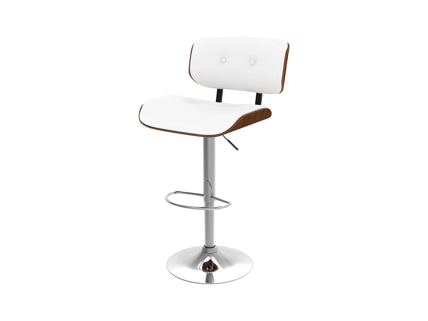 Chaise de bar réglable en PU blanc 65/86 cm - Melchior